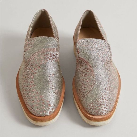 Free People Anthropologie silver Loafer 38 - Picture 3 of 14